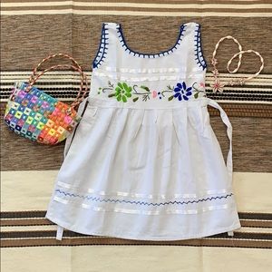 Mexican Girls  Dress With Hand Embroidered